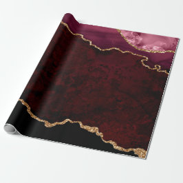 Burgund und Gold Agate Geschenkpapier