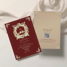 Burgund und Gold Barock Hochzeit