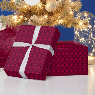 Burgund und Gold Diamond Muster Geschenkpapier