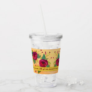 Burgund und Gold Flower Wedding Gast Acryltrinkbecher