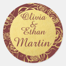 Burgund und Gold Foil Blume