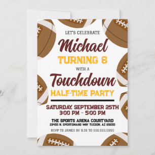 Burgund und Gold Football Team Geburtstagsparty Einladung
