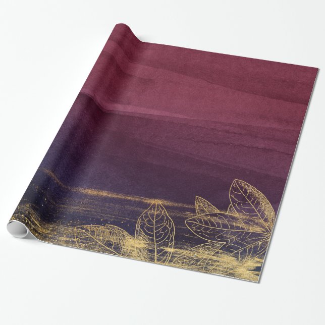 Burgund und Gold Geschenkpapier (Ungerollt)