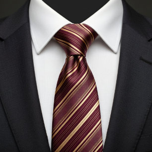 Burgund und Gold gestreift Krawatte