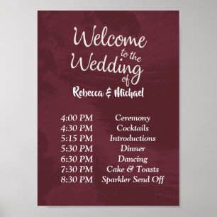 Burgund und Gold GlitterHochzeitserie P Poster