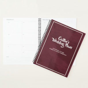 Burgund und Gold Glitzer Pocket Wedding Planer