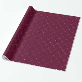 Burgund und Gold Lattice Muster Geschenkpapier