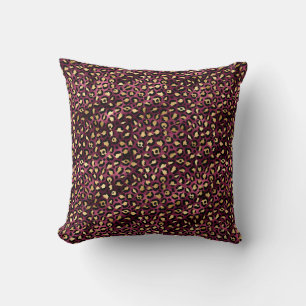 Burgund und Gold Leopard Serie Design 1 Kissen