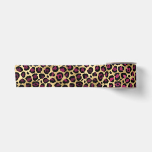 Burgund und Gold Leopard Serie Design 2 Satinband