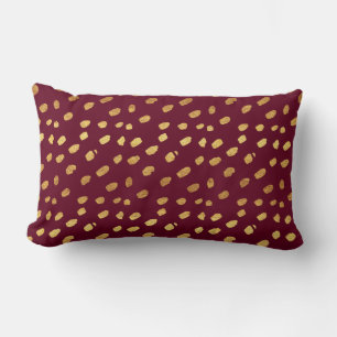 Burgund und Gold Lumbar Kissen