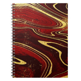 Burgund und Gold-Marmor Notizblock