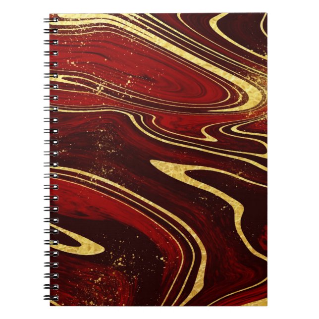 Burgund und Gold-Marmor Notizblock (Vorderseite)
