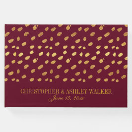 Burgund und Gold Personalisierte Wedding Gästebuch