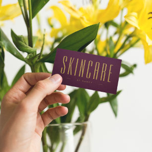 Burgund und Gold Skincare einfach Minimalistisch Visitenkarte