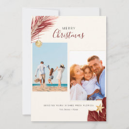 Burgund und Gold Tropical 2-Foto Weihnachten