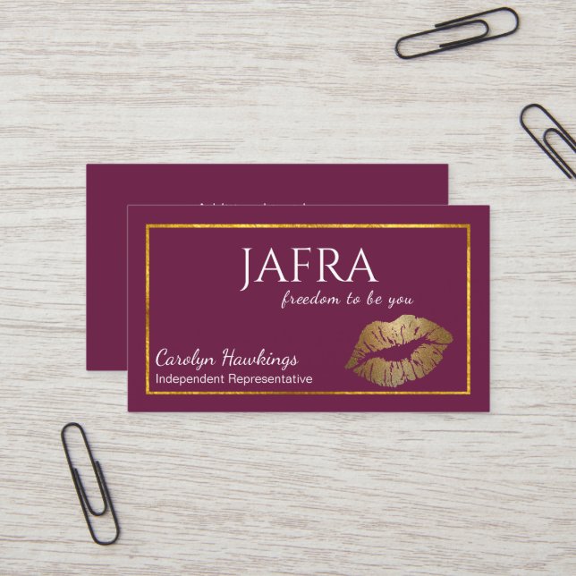 Burgund und Gold unabhängige Rep Jafra Visitenkarte (Vorderseite/Rückseite Beispiel)