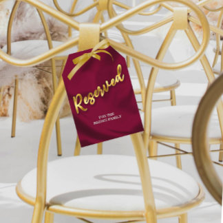 Burgund und Gold Wedding Reserviert Platz Große Ta
