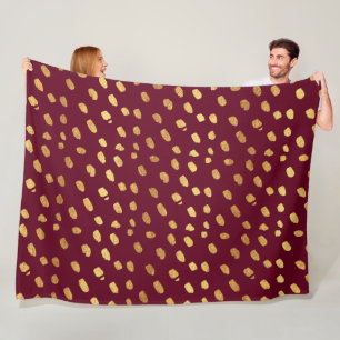 Burgund und Gold Wurfdecke Fleecedecke