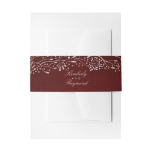 Burgund und Goldfarben Elegant Einladungsbanderole