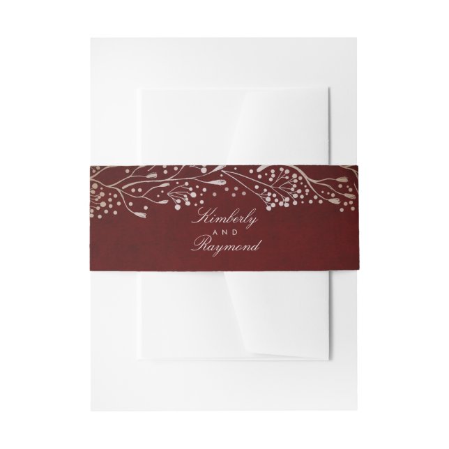 Burgund und Goldfarben Elegant Einladungsbanderole (Vorderseite Beispiel)