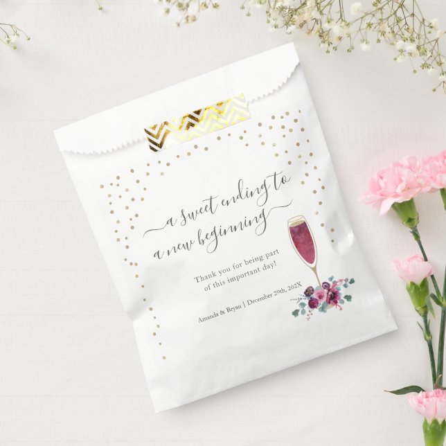 Burgund und Goldflöte süße Gefältchen Box Gefällig Geschenktütchen (Versiegelt)