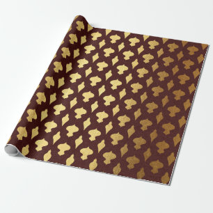 Burgund und Goldfolie Weihnachten Geschenkpapier