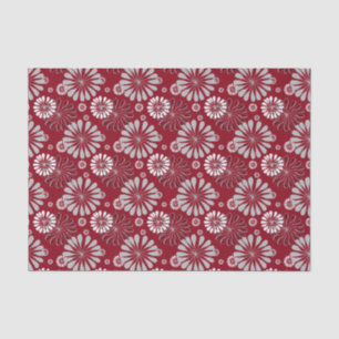 Burgund und Graues Blumenmuster Seidenpapier