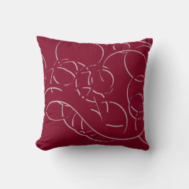 Burgund und Gray Moderne Elegante Abstrakte Wirbel Kissen