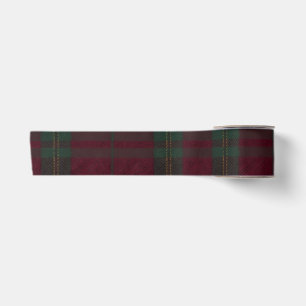 Burgund und grün karierter Tartan-Schleife Satinband