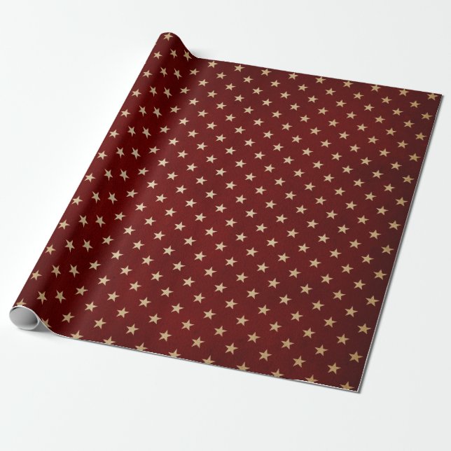 Burgund und Kraft Retro Weihnachten Geschenkpapier (Ungerollt)