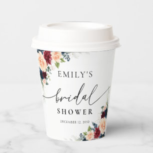 Burgund und Navy Brautparty Paper Cup Pappbecher