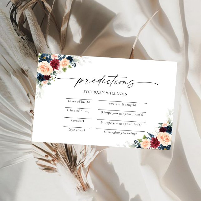 Burgund und Navy-Predictions-Karte Einladung (Von Creator hochgeladen)