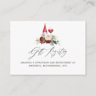 Burgund und Navy Weinprobe Brautparty Geschenk Begleitkarte