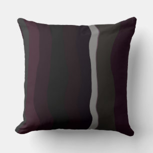 Burgund und Olive Wavey Streifen Kissen
