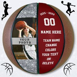 Burgund und Personalisierter Basketballball Basketball