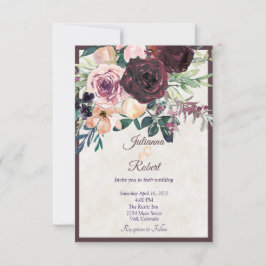 Burgund und rosa Blumenladen Einladung