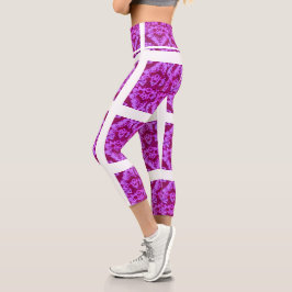 Burgund und Rosa Capri Leggings