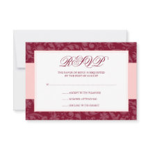 Burgund und Rosa Damaskus wirbeln RSVP Hochzeit