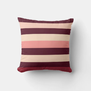 Burgund und rosa Grunge Streifen Kissen