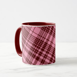 Burgund und Rosa Karo Tartan Design Tasse