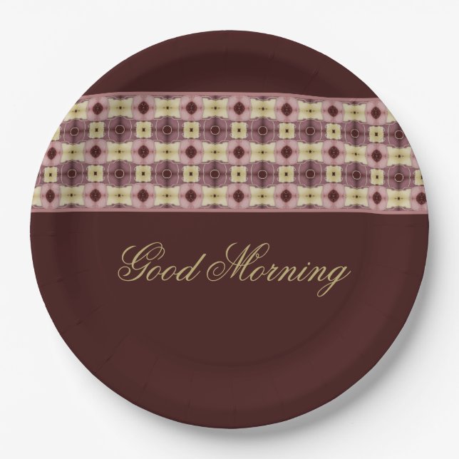 Burgund und rosa pappteller (Vorderseite)