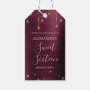 Burgund und Rose Gold Baby Dusche Geschenkanhänger