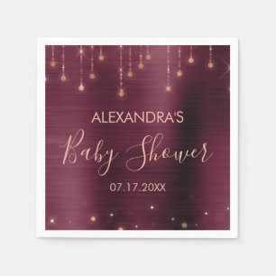Burgund und Rose Gold Baby Dusche Serviette