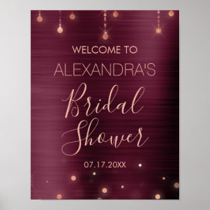 Burgund und Rose Gold Brautparty Poster