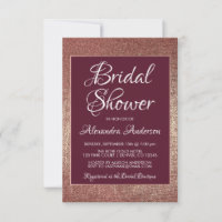 Burgund und Rose Gold Modernes Brautparty