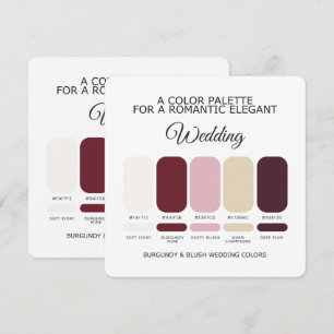 Burgund und Rosé Hochzeitsfarbpalette Karte