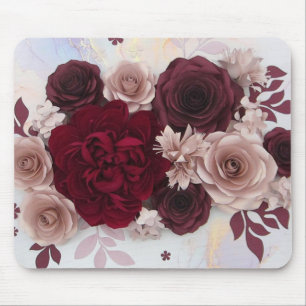 Burgund und Rosen Mousepad