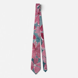 Burgund und Schiefer Aquarell-Blumenmuster Krawatte