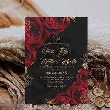 Burgund und schwarze ⎮ Rote Rose Blumenhochzeit