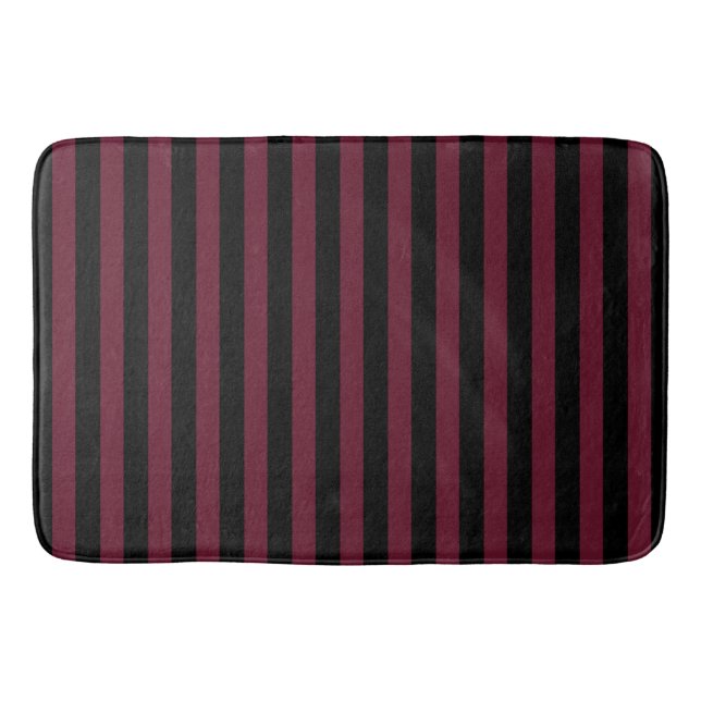 Burgund und schwarze Streifen Badematte (Vorderseite)